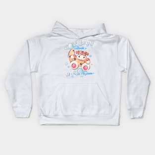 Giraffe on the moon Kids Hoodie